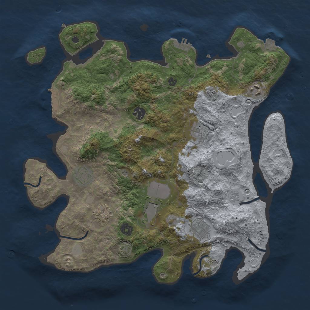 Rust Map: Procedural Map, Size: 3700, Seed: 92846103, 16 Monuments