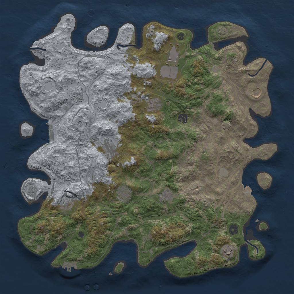 Rust Map: Procedural Map, Size: 4400, Seed: 6765692, 19 Monuments