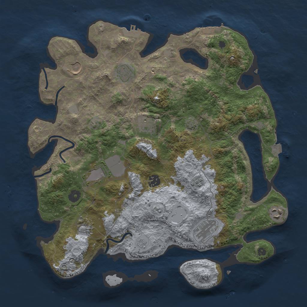 Rust Map: Procedural Map, Size: 3750, Seed: 78788277, 17 Monuments