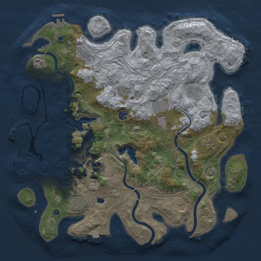 Rust Map: Procedural Map, Size: 4300, Seed: 5875122, 17 Monuments