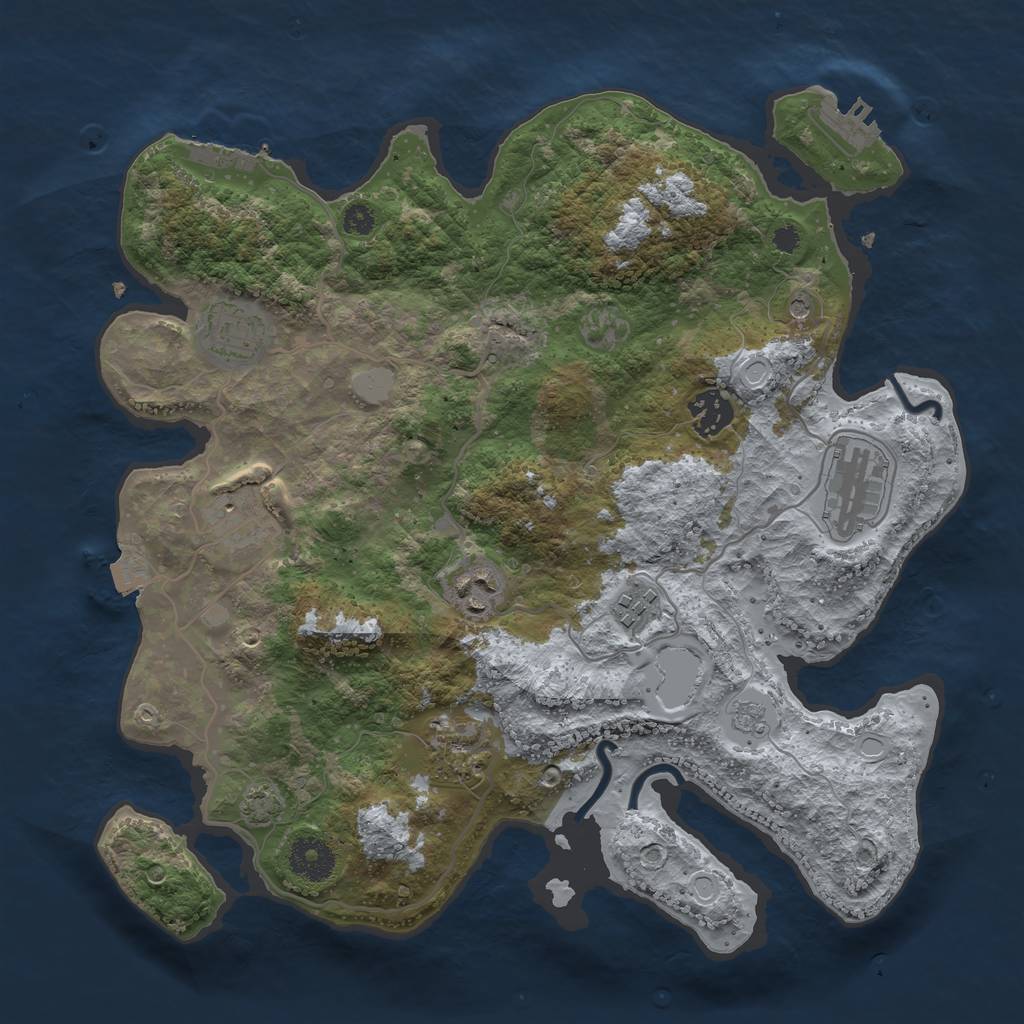 Rust Map: Procedural Map, Size: 3400, Seed: 74634962, 15 Monuments