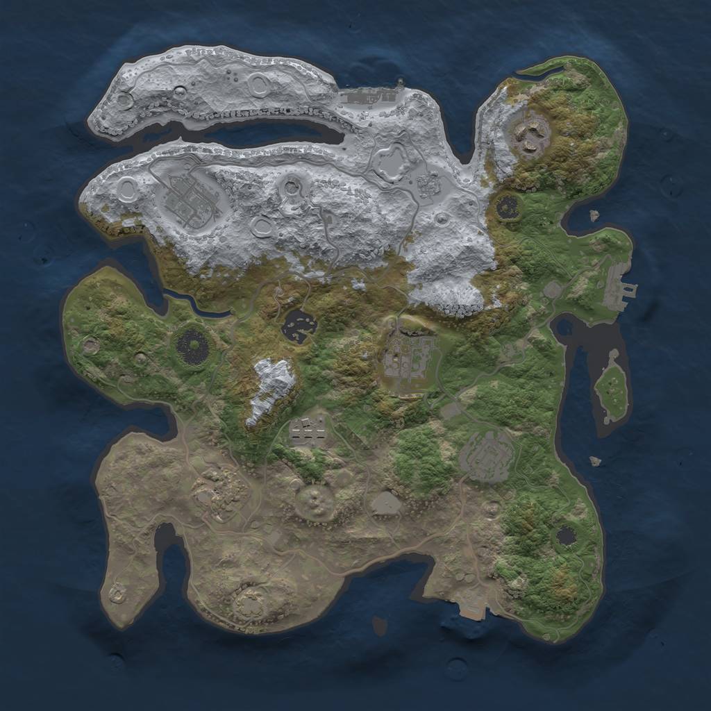 Rust Map: Procedural Map, Size: 3200, Seed: 3543534, 15 Monuments