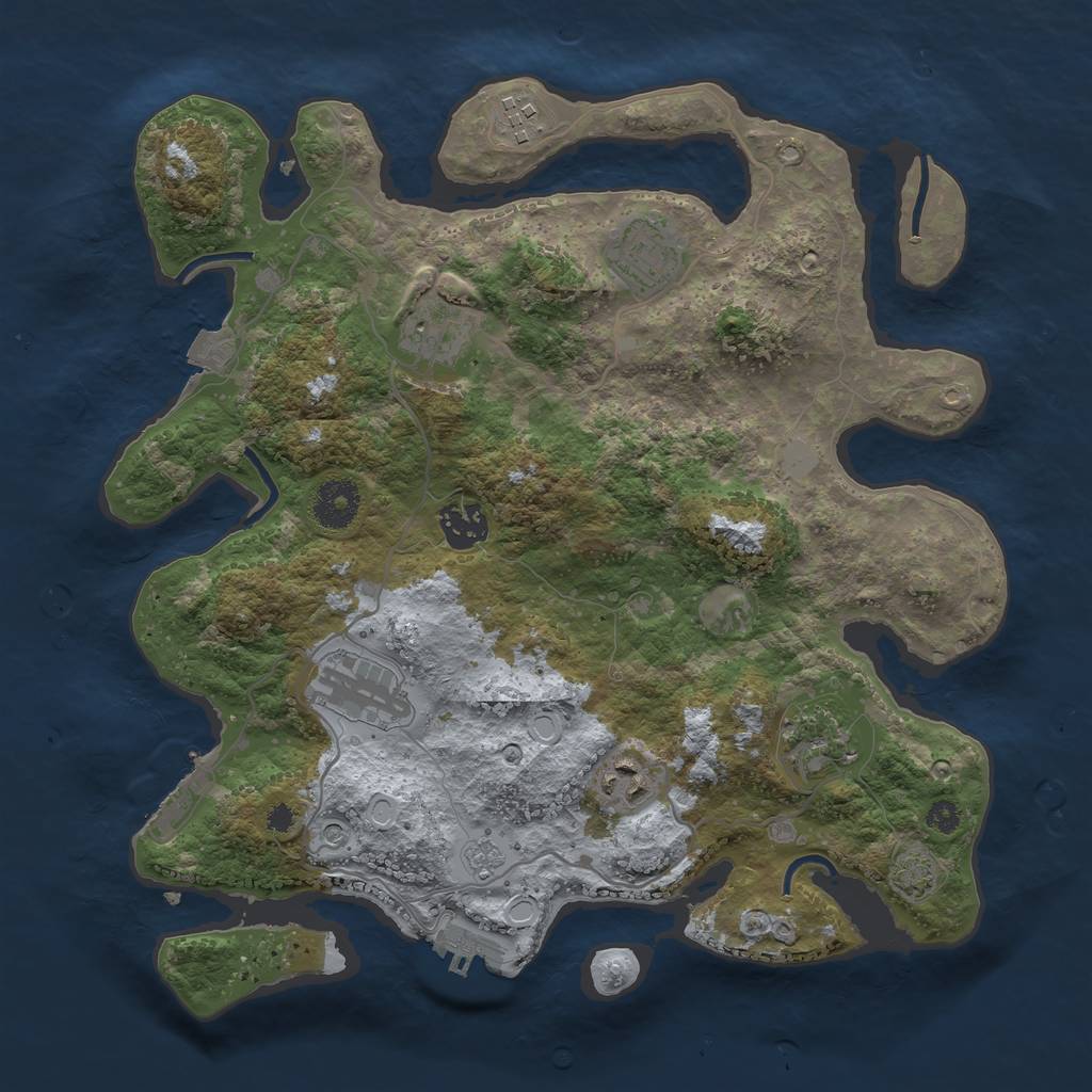 Rust Map: Procedural Map, Size: 3400, Seed: 40656952, 15 Monuments