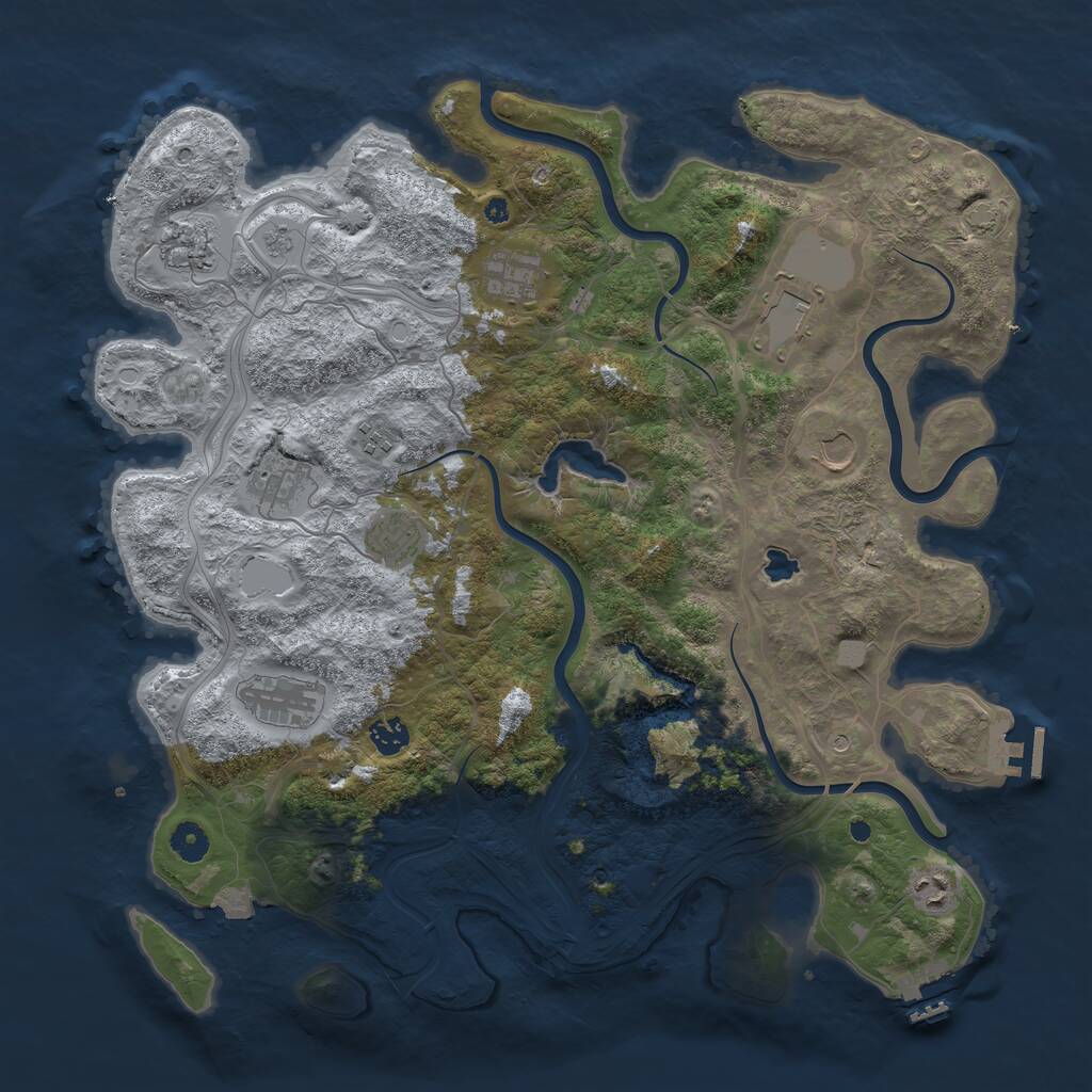 Rust Map: Procedural Map, Size: 4300, Seed: 37185784, 16 Monuments