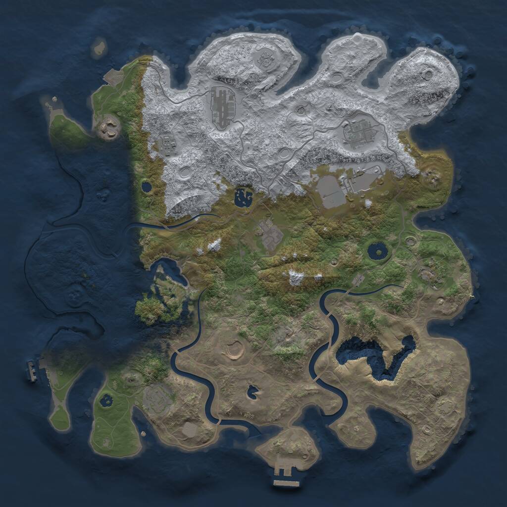 Rust Map: Procedural Map, Size: 4000, Seed: 95795723, 16 Monuments