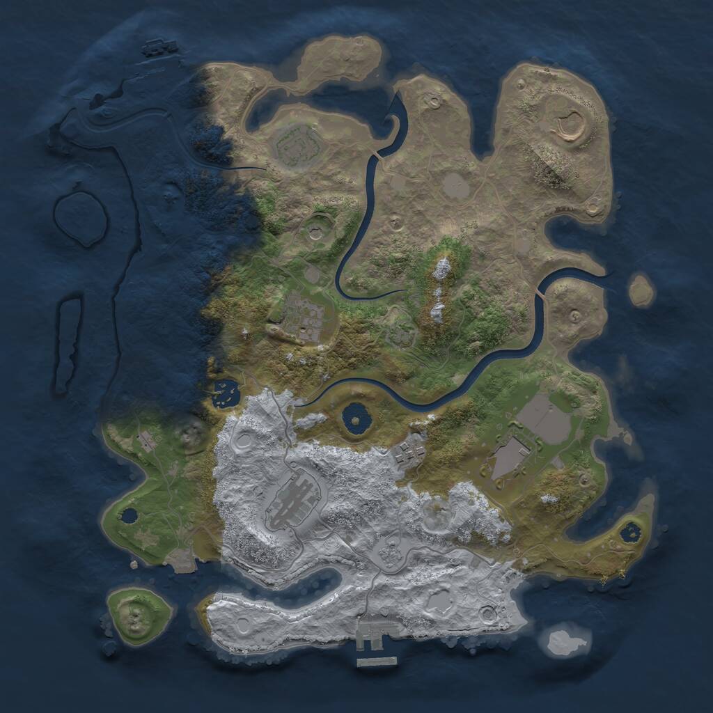 Rust Map: Procedural Map, Size: 3600, Seed: 11778888, 13 Monuments