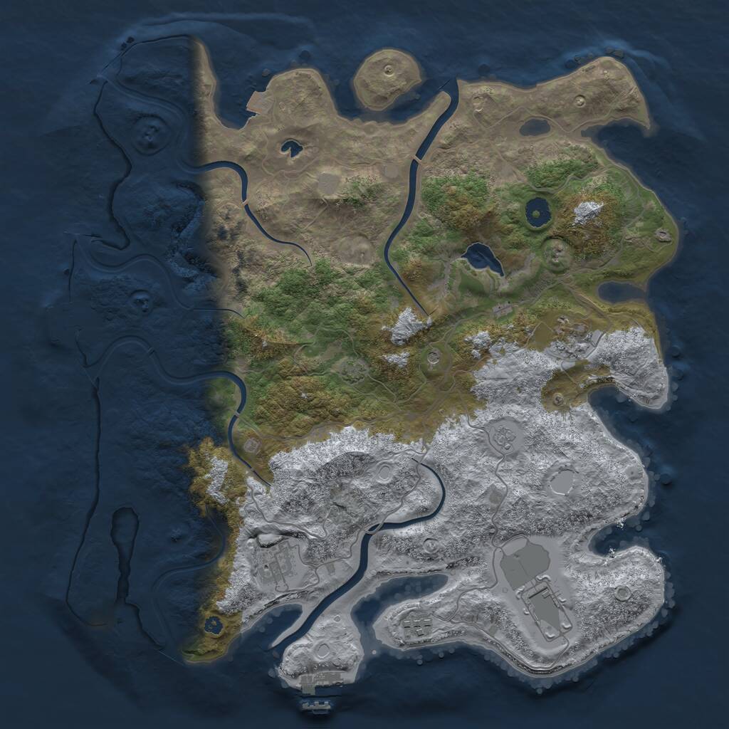 Rust Map: Procedural Map, Size: 4000, Seed: 20231006, 10 Monuments