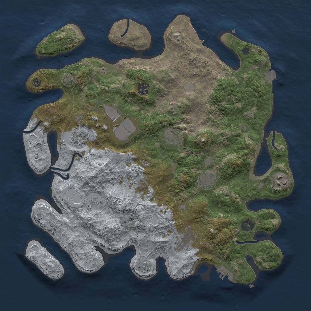 Rust Map: Procedural Map, Size: 3750, Seed: 1682094052, 16 Monuments