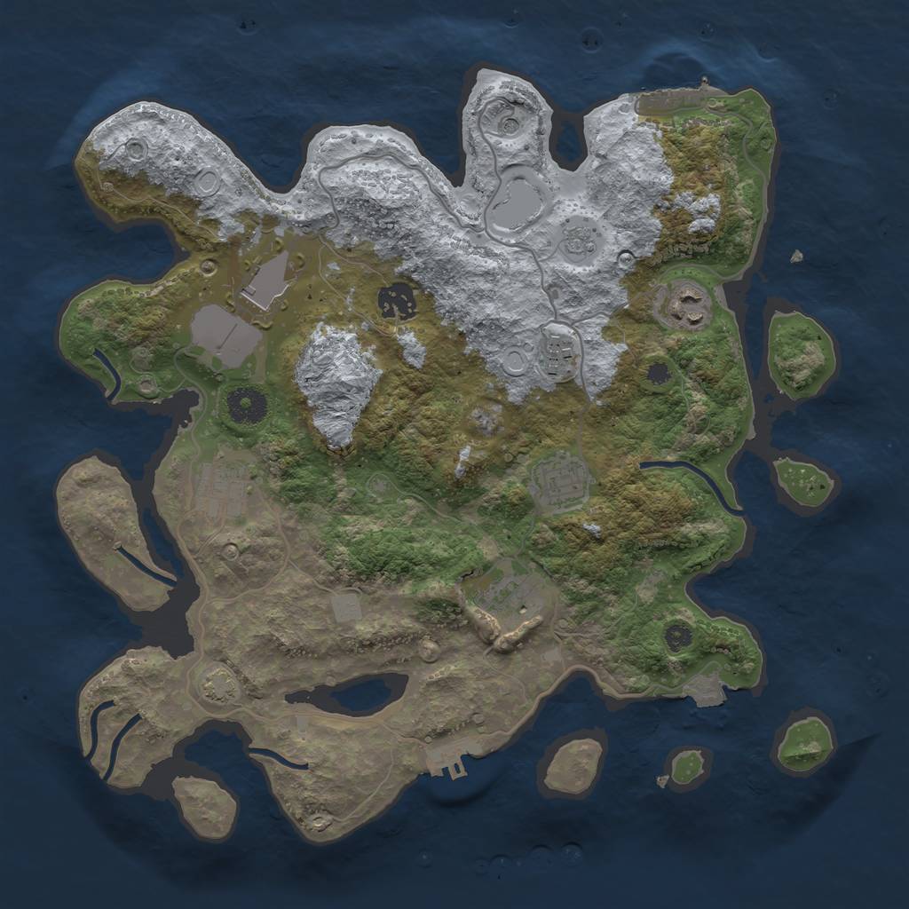 Rust Map: Procedural Map, Size: 3500, Seed: 682820162, 15 Monuments