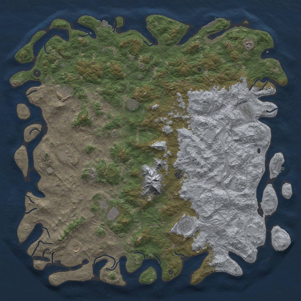 Rust Map: Procedural Map, Size: 6000, Seed: 4521587, 19 Monuments