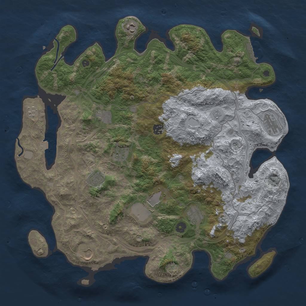 Rust Map: Procedural Map, Size: 4300, Seed: 94568621, 17 Monuments