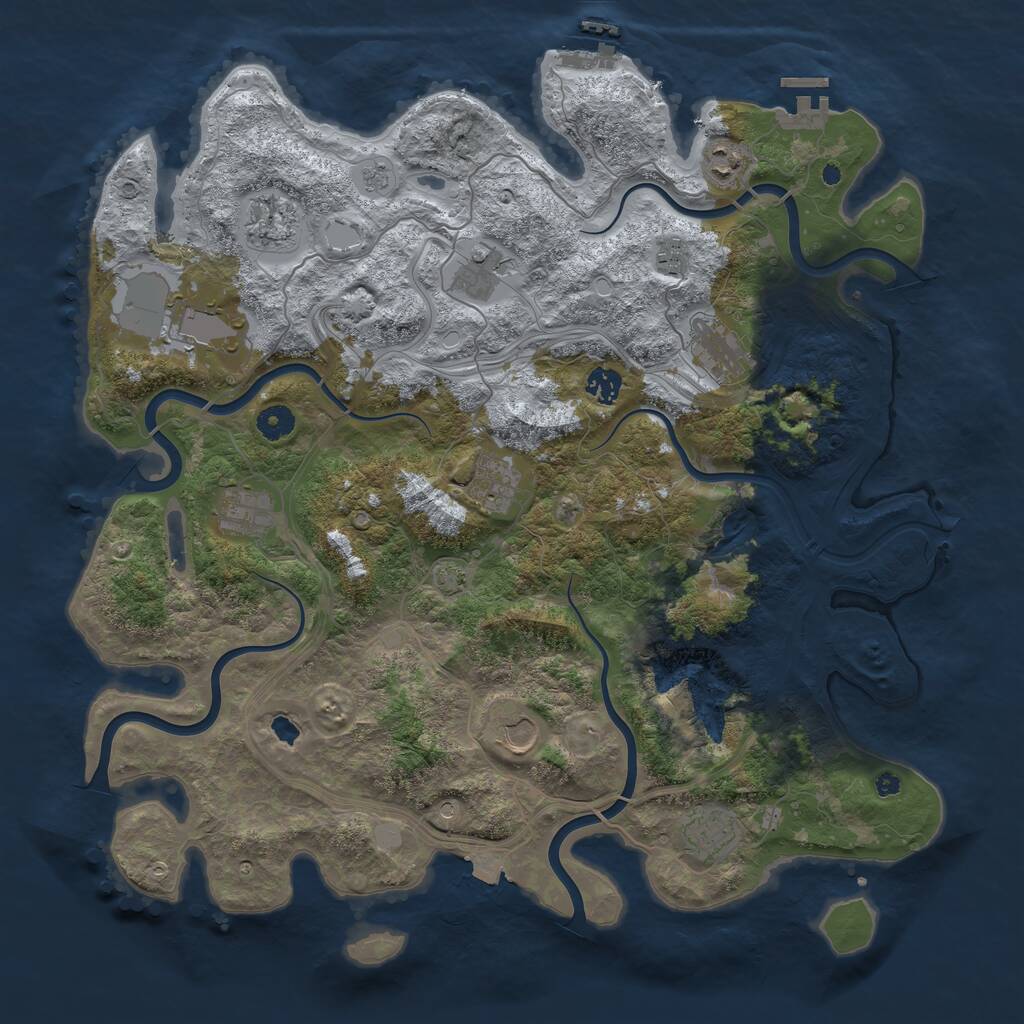 Rust Map: Procedural Map, Size: 4300, Seed: 48862490, 17 Monuments