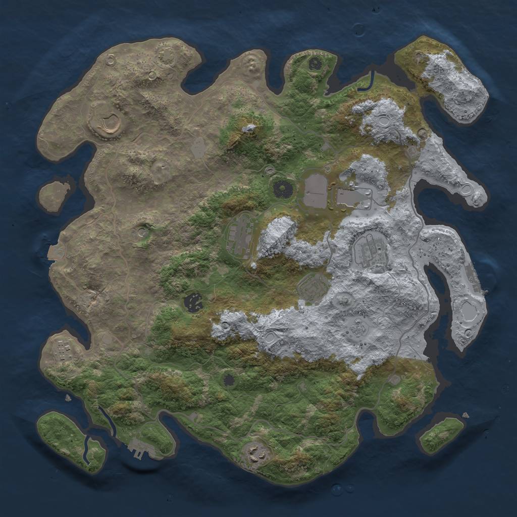 Rust Map: Procedural Map, Size: 4000, Seed: 93651598, 16 Monuments