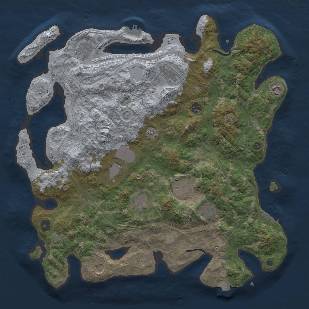 Rust Map: Procedural Map, Size: 4250, Seed: 62364569, 18 Monuments