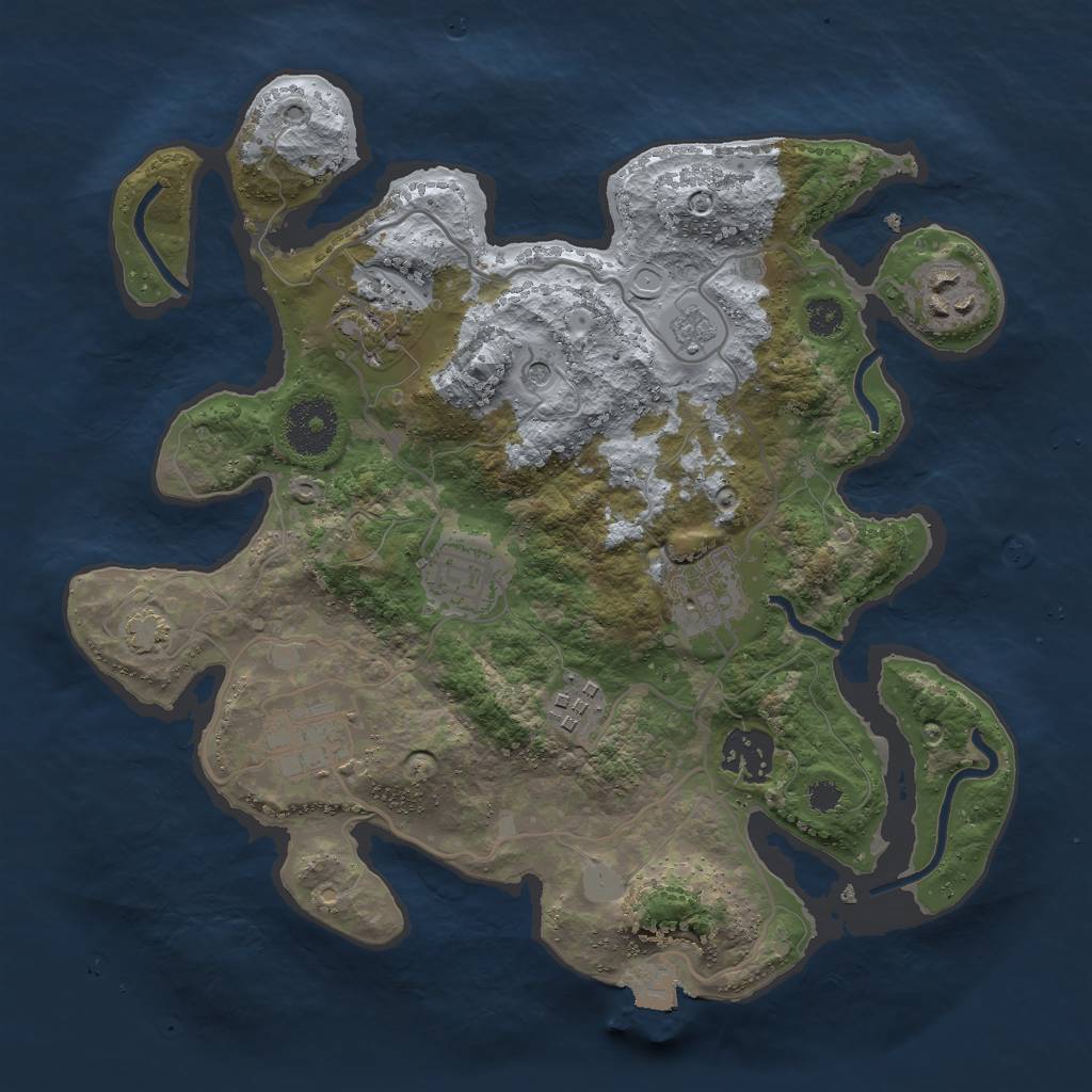 Rust Map: Procedural Map, Size: 3000, Seed: 746749595, 13 Monuments