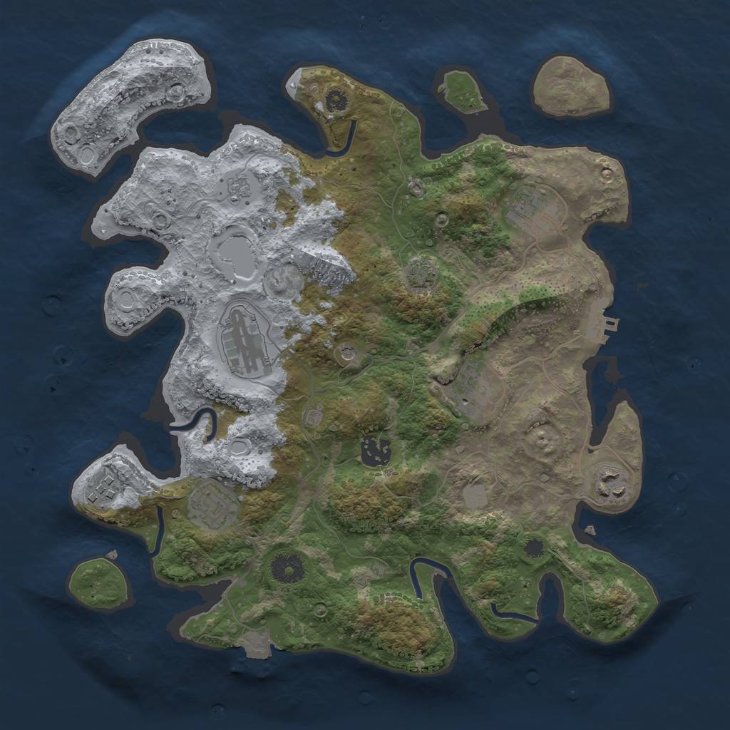 Rust Map: Procedural Map, Size: 3400, Seed: 1788560, 14 Monuments