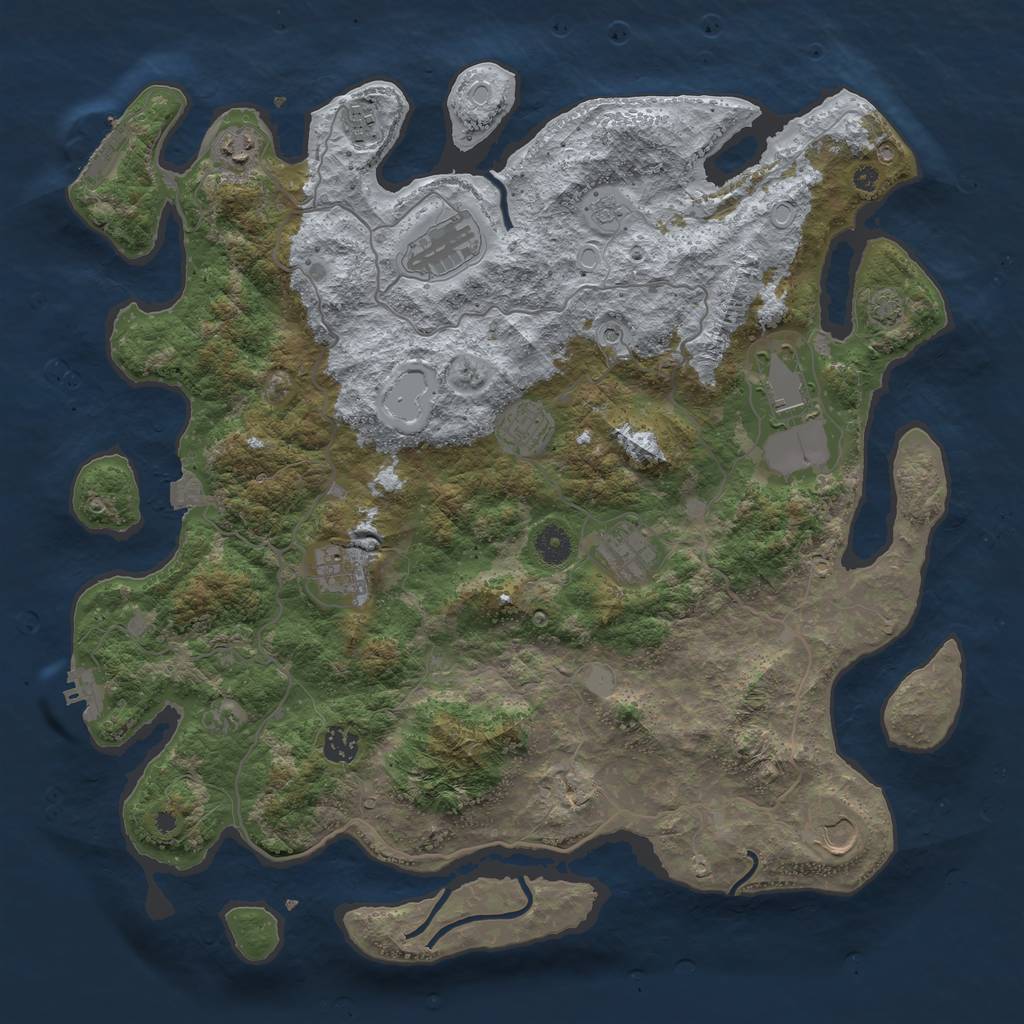 Rust Map: Procedural Map, Size: 4200, Seed: 240537205, 17 Monuments