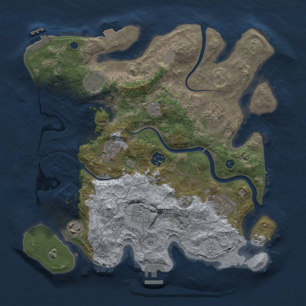 Rust Map: Procedural Map, Size: 3400, Seed: 93012411, 14 Monuments