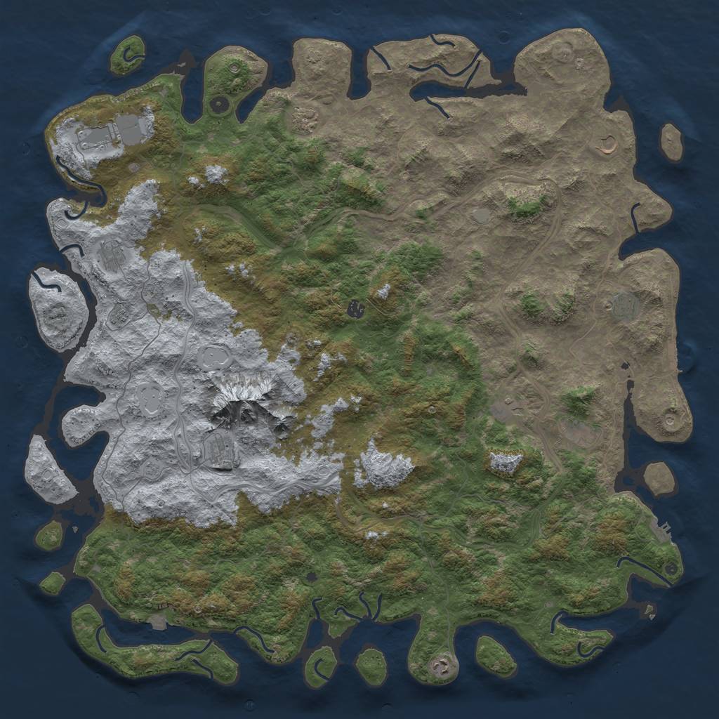 Rust Map: Procedural Map, Size: 6000, Seed: 806824399, 19 Monuments