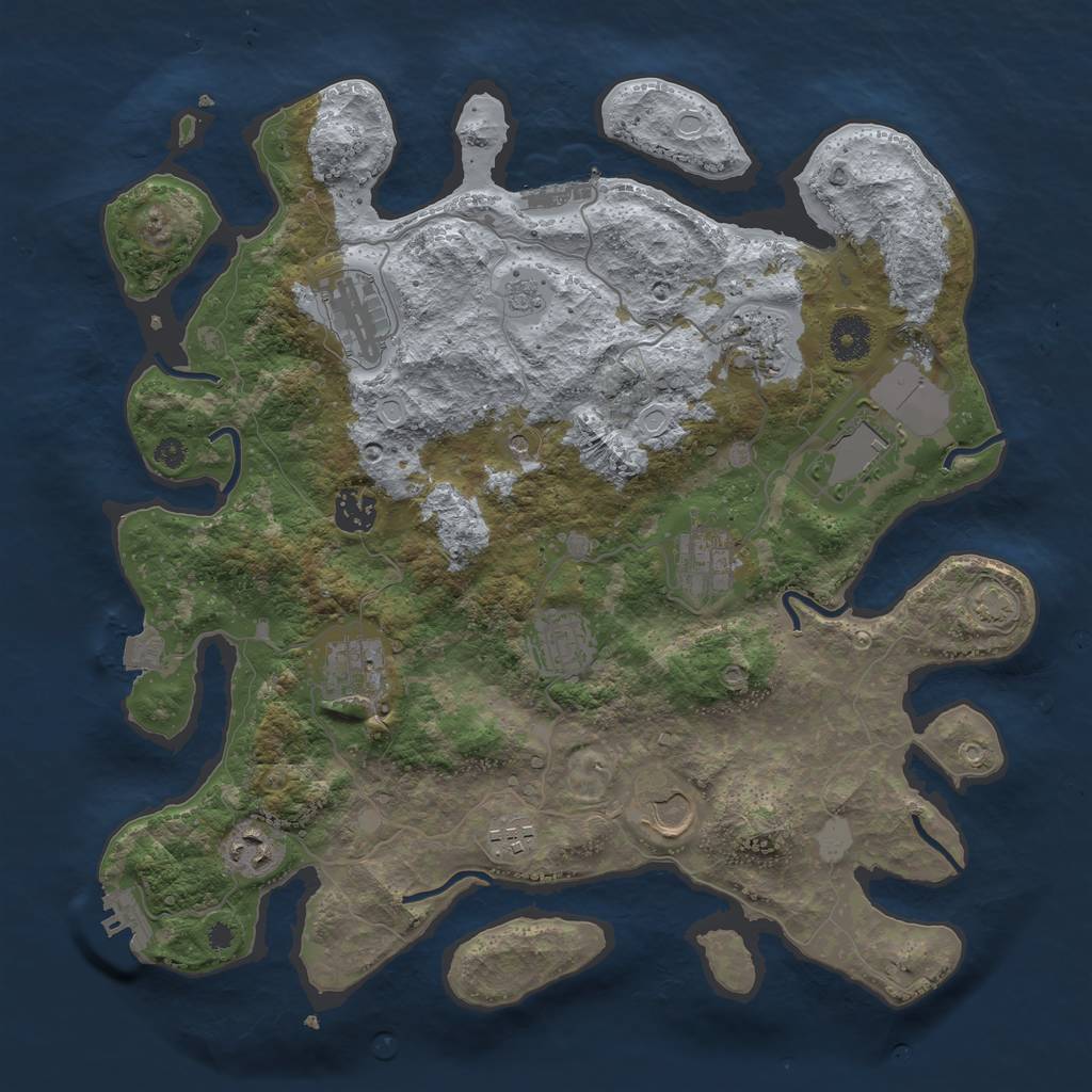 Rust Map: Procedural Map, Size: 3700, Seed: 61272292, 18 Monuments