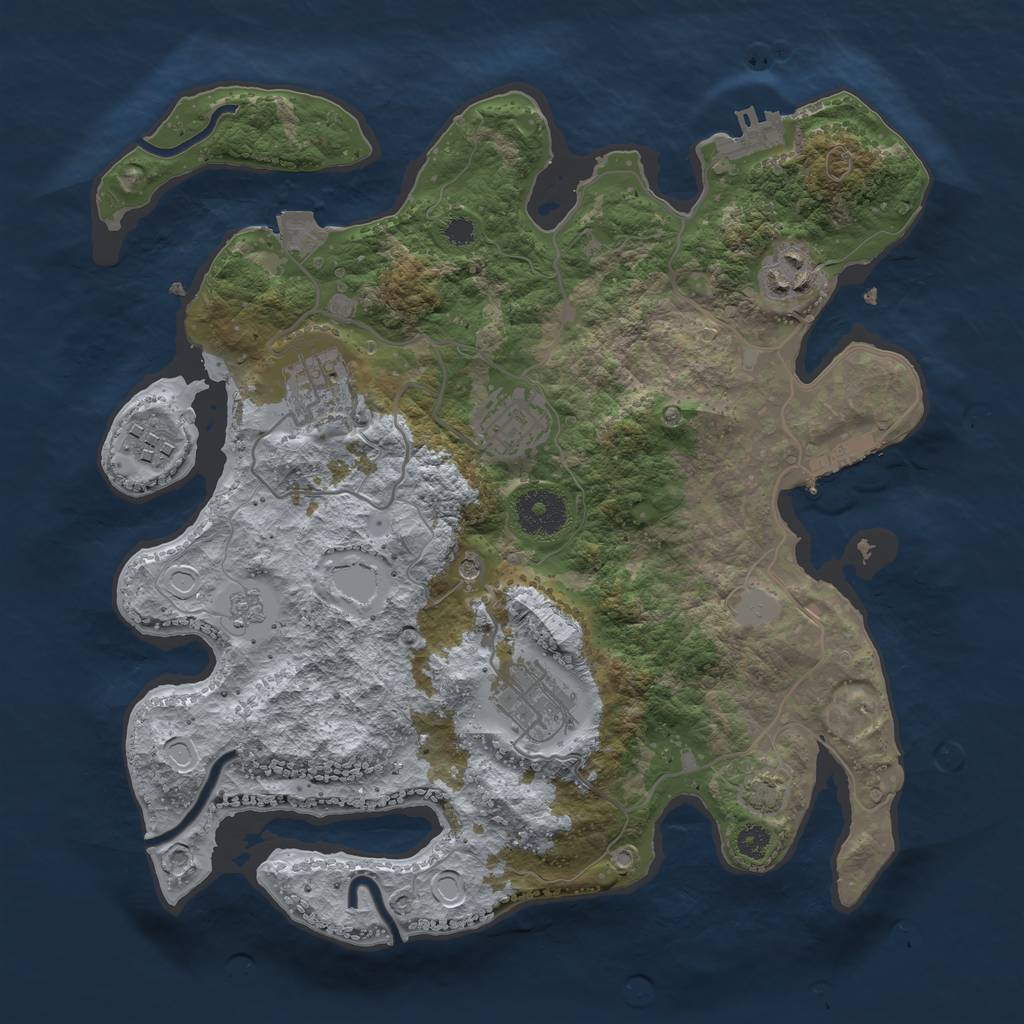Rust Map: Procedural Map, Size: 3200, Seed: 23232323, 13 Monuments