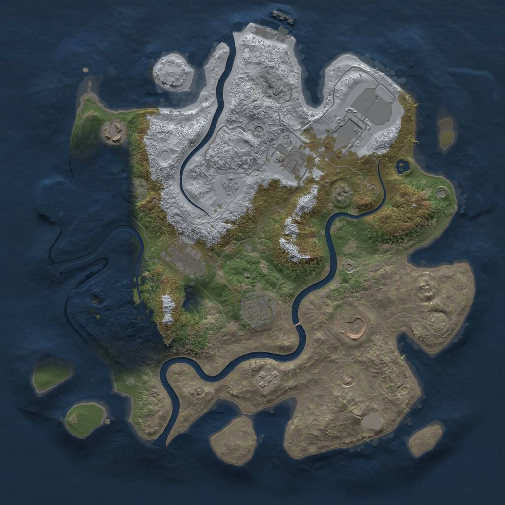 Rust Map: Procedural Map, Size: 3500, Seed: 546545122, 13 Monuments