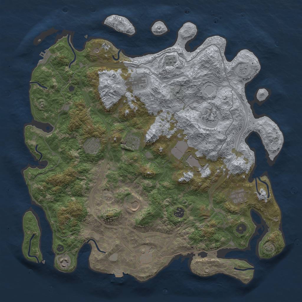 Rust Map: Procedural Map, Size: 4400, Seed: 87967199, 18 Monuments