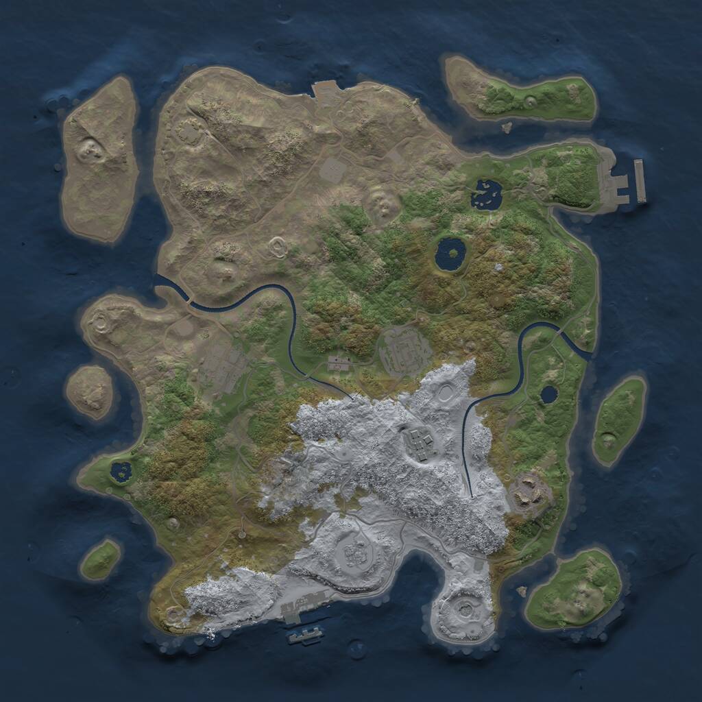 Rust Map: Procedural Map, Size: 3300, Seed: 5488151, 11 Monuments