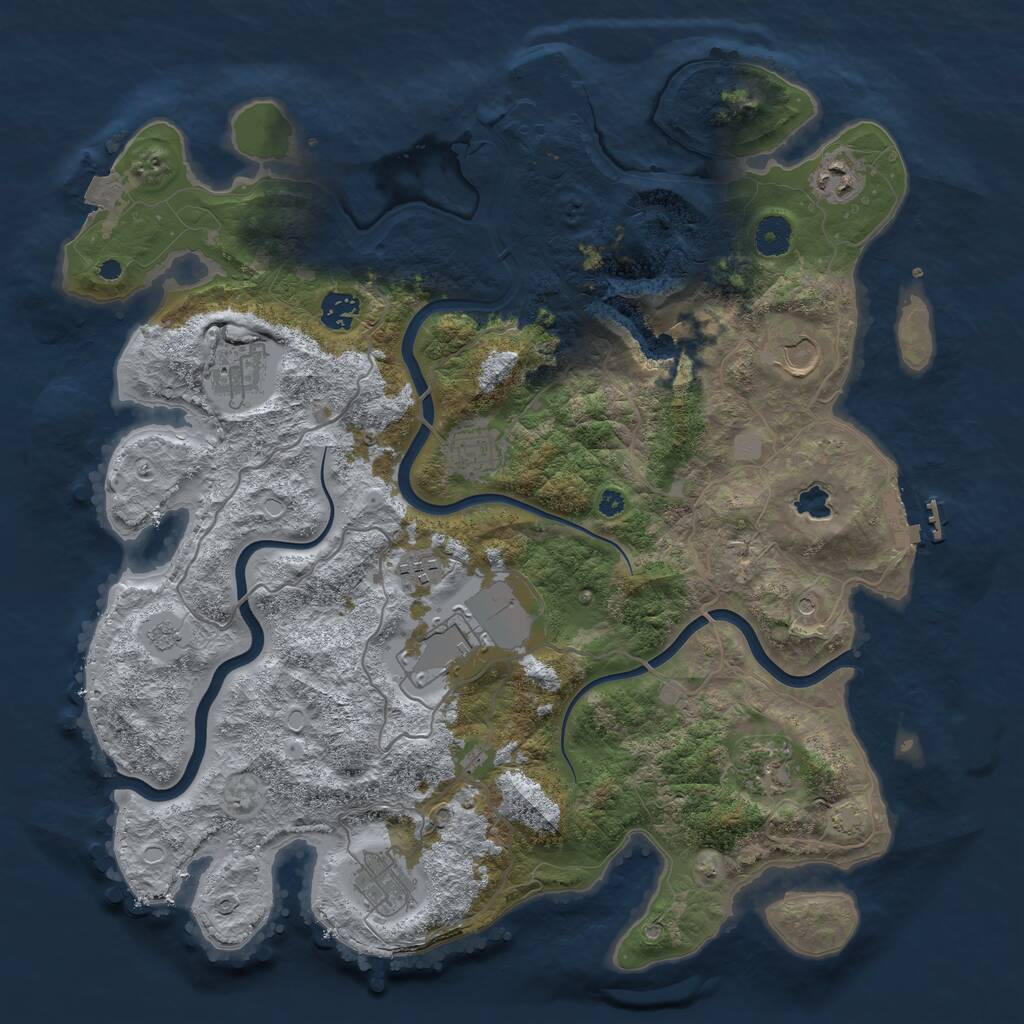 Rust Map: Procedural Map, Size: 4000, Seed: 9061985, 15 Monuments