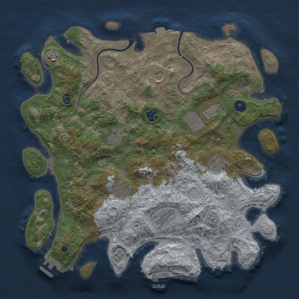 Rust Map: Procedural Map, Size: 3900, Seed: 27990621, 15 Monuments