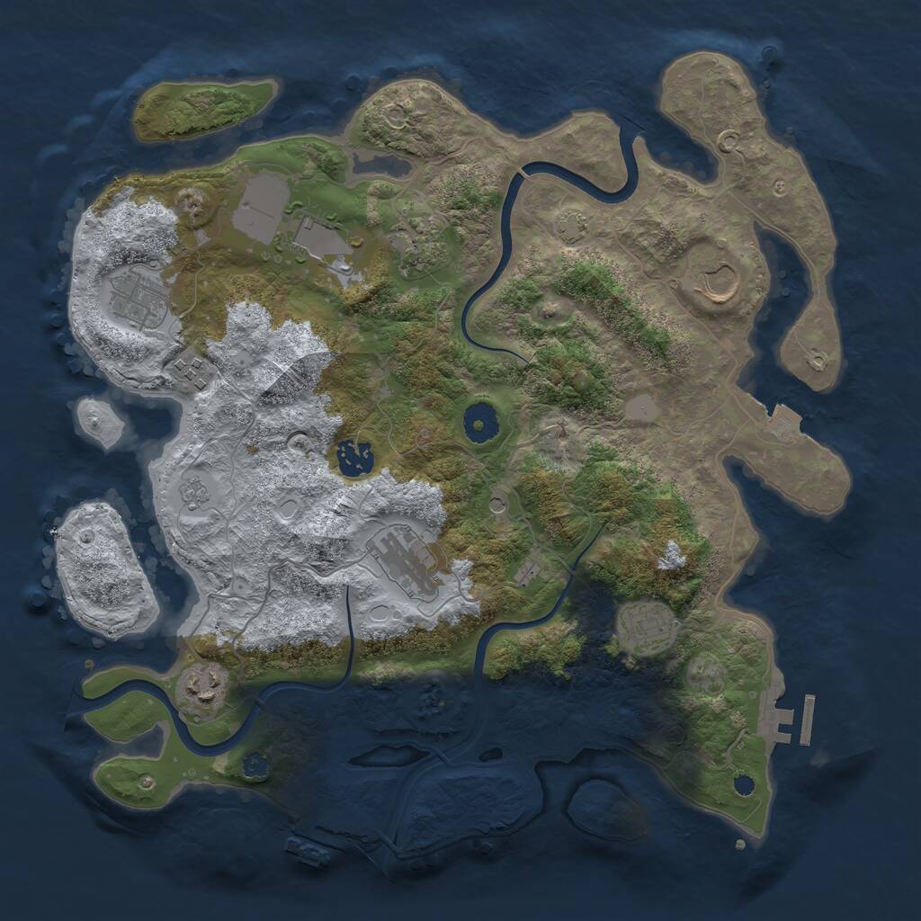 Rust Map: Procedural Map, Size: 3650, Seed: 473999, 15 Monuments