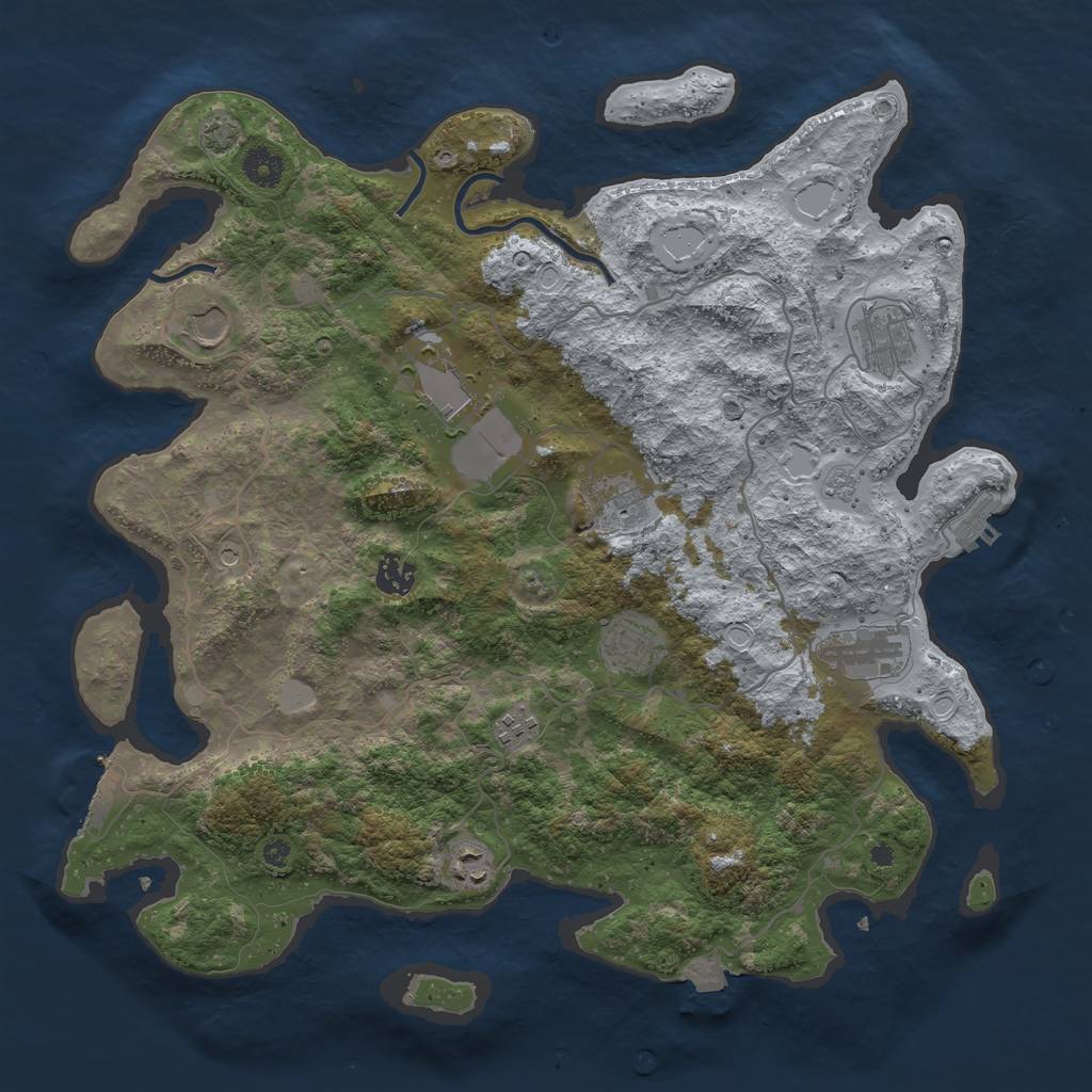 Rust Map: Procedural Map, Size: 4000, Seed: 30696462, 17 Monuments