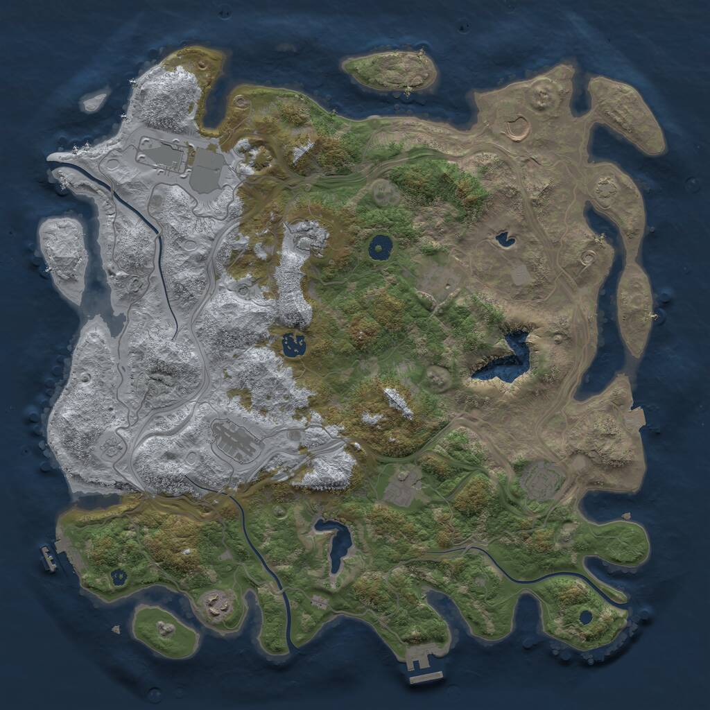 Rust Map: Procedural Map, Size: 4300, Seed: 11137390, 15 Monuments