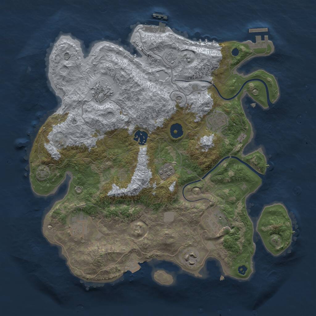 Rust Map: Procedural Map, Size: 3400, Seed: 14494228, 13 Monuments