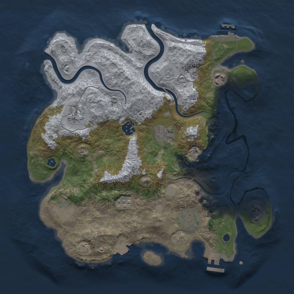 Rust Map: Procedural Map, Size: 3400, Seed: 14494228, 13 Monuments