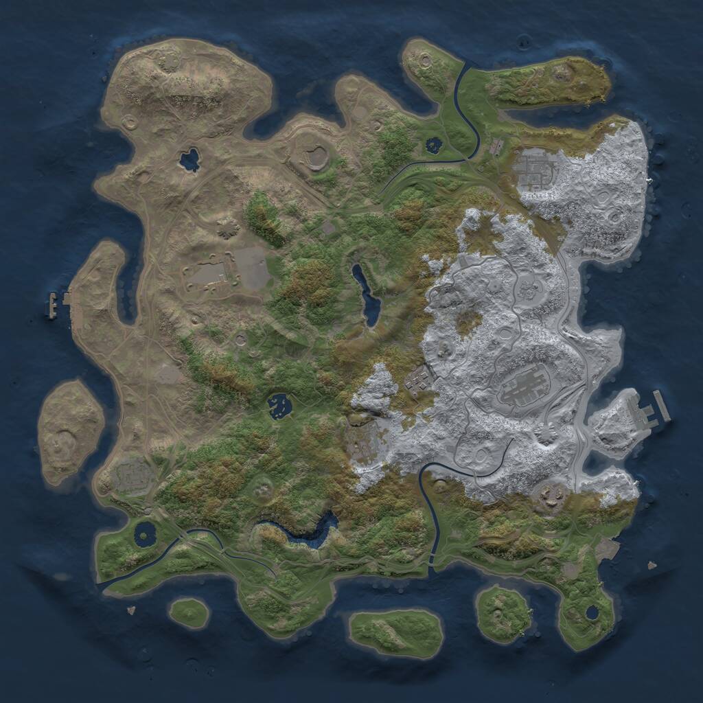 Rust Map: Procedural Map, Size: 4300, Seed: 29996078, 15 Monuments