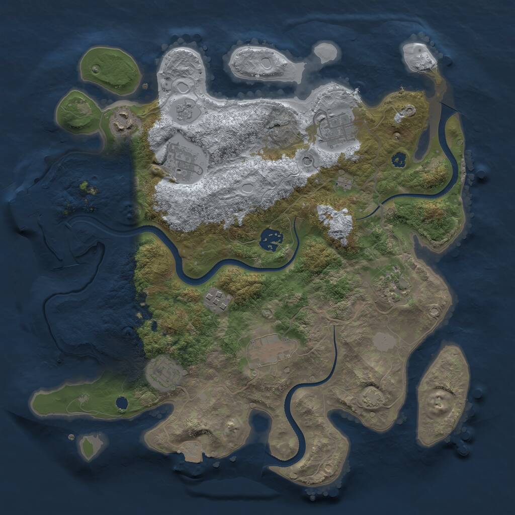 Rust Map: Procedural Map, Size: 3400, Seed: 58042951, 13 Monuments