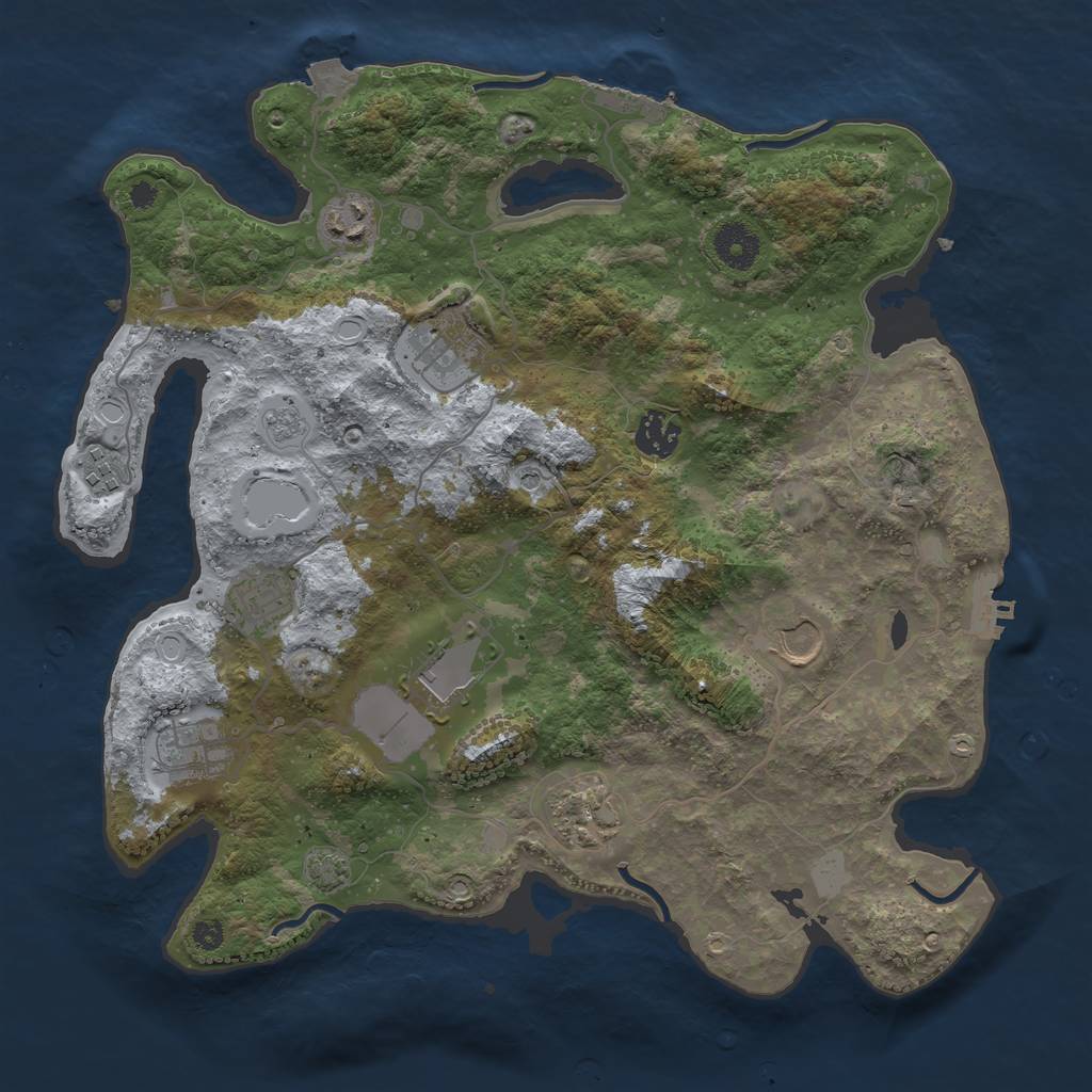 Rust Map: Procedural Map, Size: 3600, Seed: 7867249, 17 Monuments