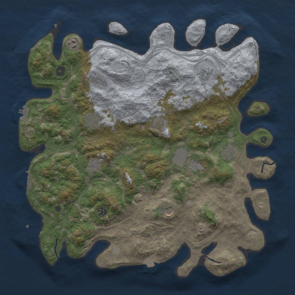 Rust Map: Procedural Map, Size: 4400, Seed: 9993492, 18 Monuments