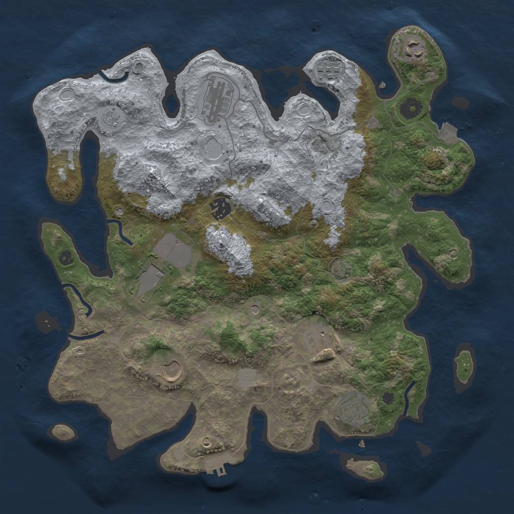 Rust Map: Procedural Map, Size: 3650, Seed: 73371797, 15 Monuments