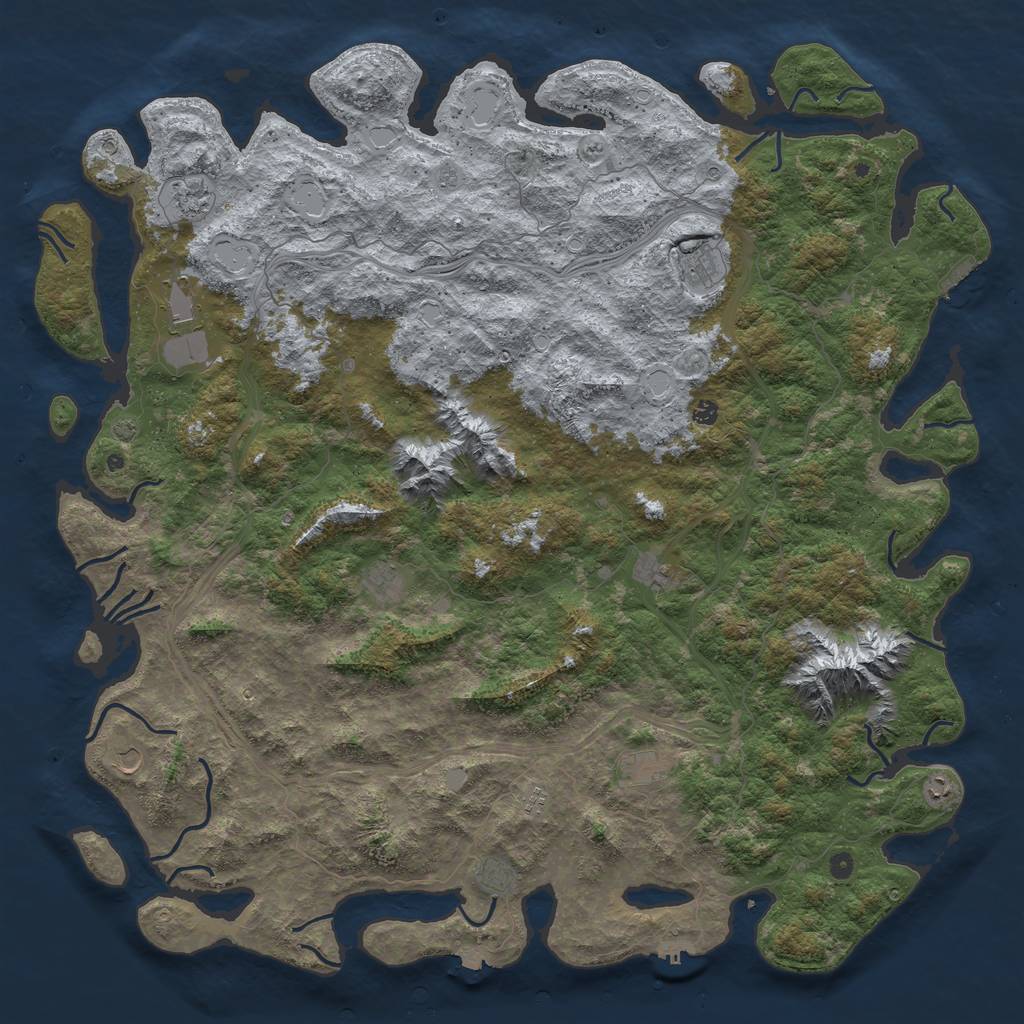 Rust Map: Procedural Map, Size: 6000, Seed: 68145962, 19 Monuments