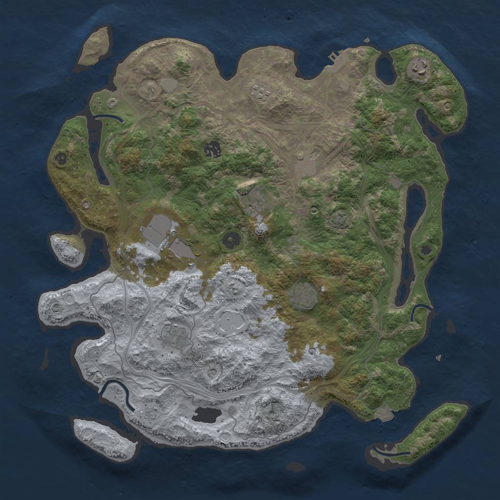 Rust Map: Procedural Map, Size: 4250, Seed: 3749556, 15 Monuments
