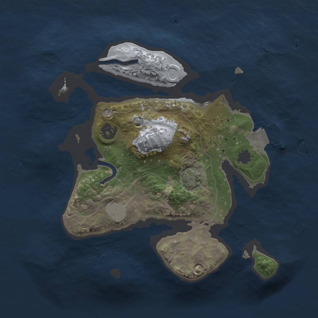 Rust Map: Procedural Map, Size: 2048, Seed: 224201210, 4 Monuments