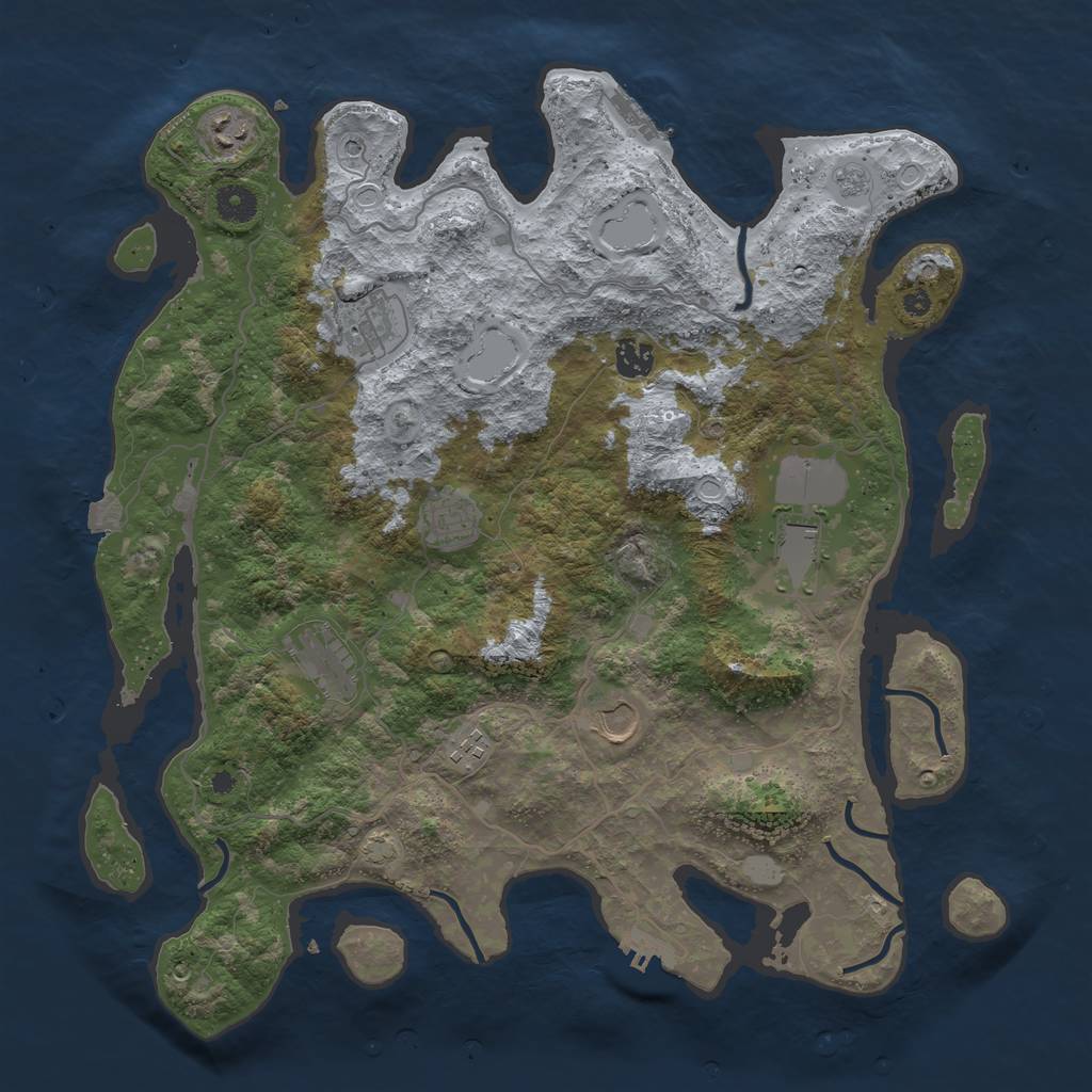 Rust Map: Procedural Map, Size: 4100, Seed: 65118612, 16 Monuments