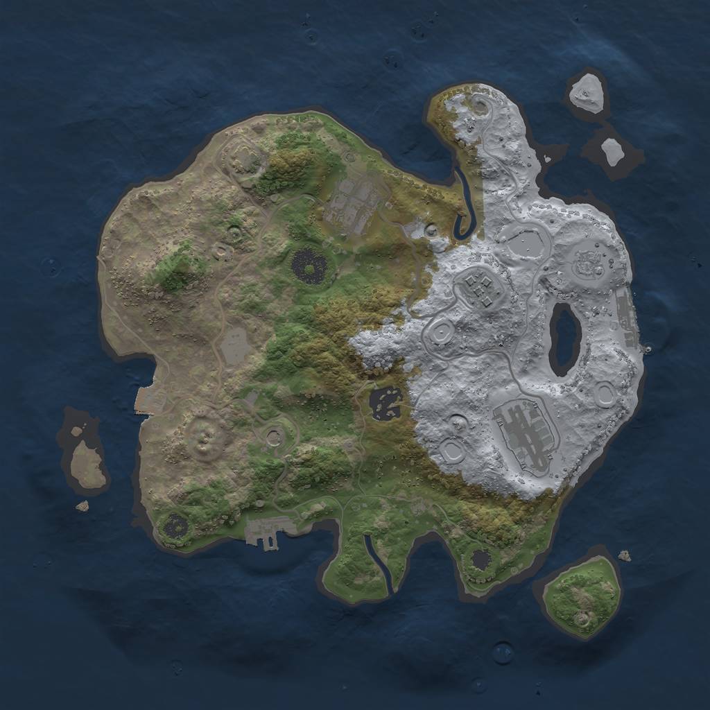 Rust Map: Procedural Map, Size: 3000, Seed: 109266132, 12 Monuments