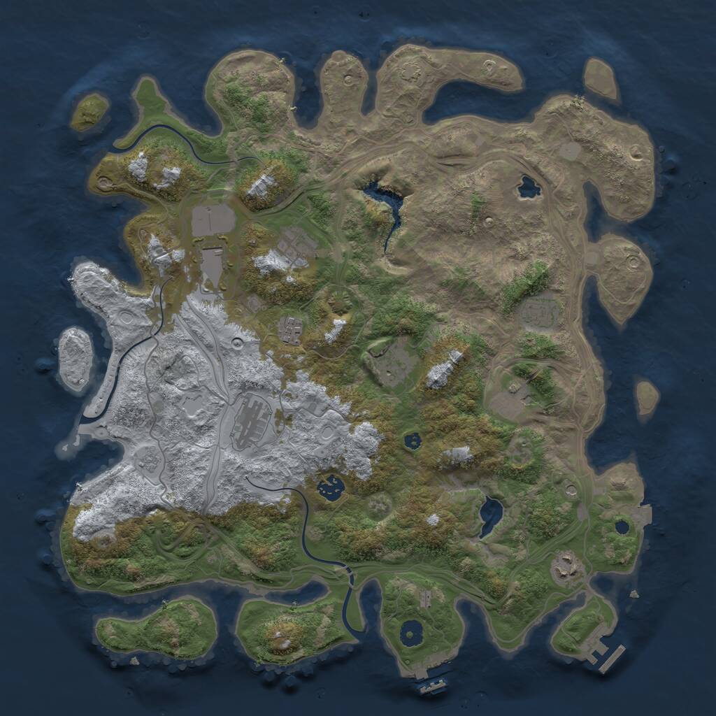 Rust Map: Procedural Map, Size: 4250, Seed: 1786621919, 15 Monuments
