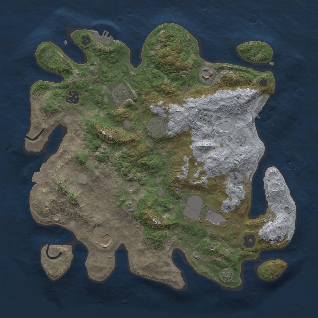 Rust Map: Procedural Map, Size: 3600, Seed: 65988873, 15 Monuments