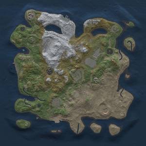 Thumbnail Rust Map: Procedural Map, Size: 3500, Seed: 618495525, 15 Monuments