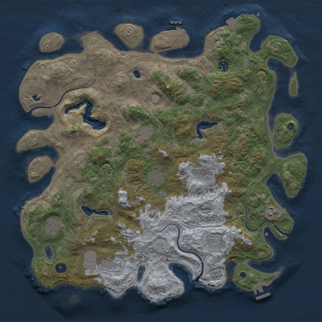 Rust Map: Procedural Map, Size: 4500, Seed: 84965, 16 Monuments