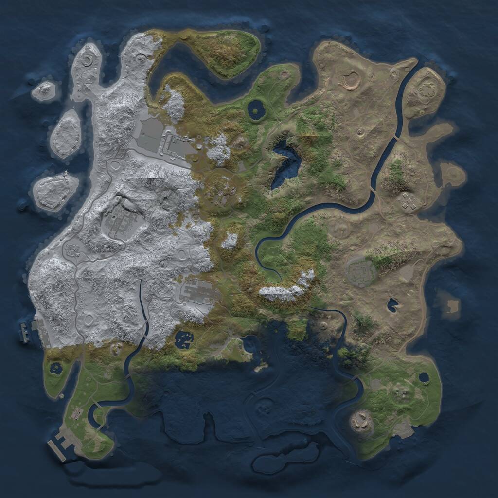 Rust Map: Procedural Map, Size: 4000, Seed: 2508, 15 Monuments
